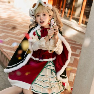 Snow Night Theater Christmas Lolita Dress OP by With Puji (WJ147)